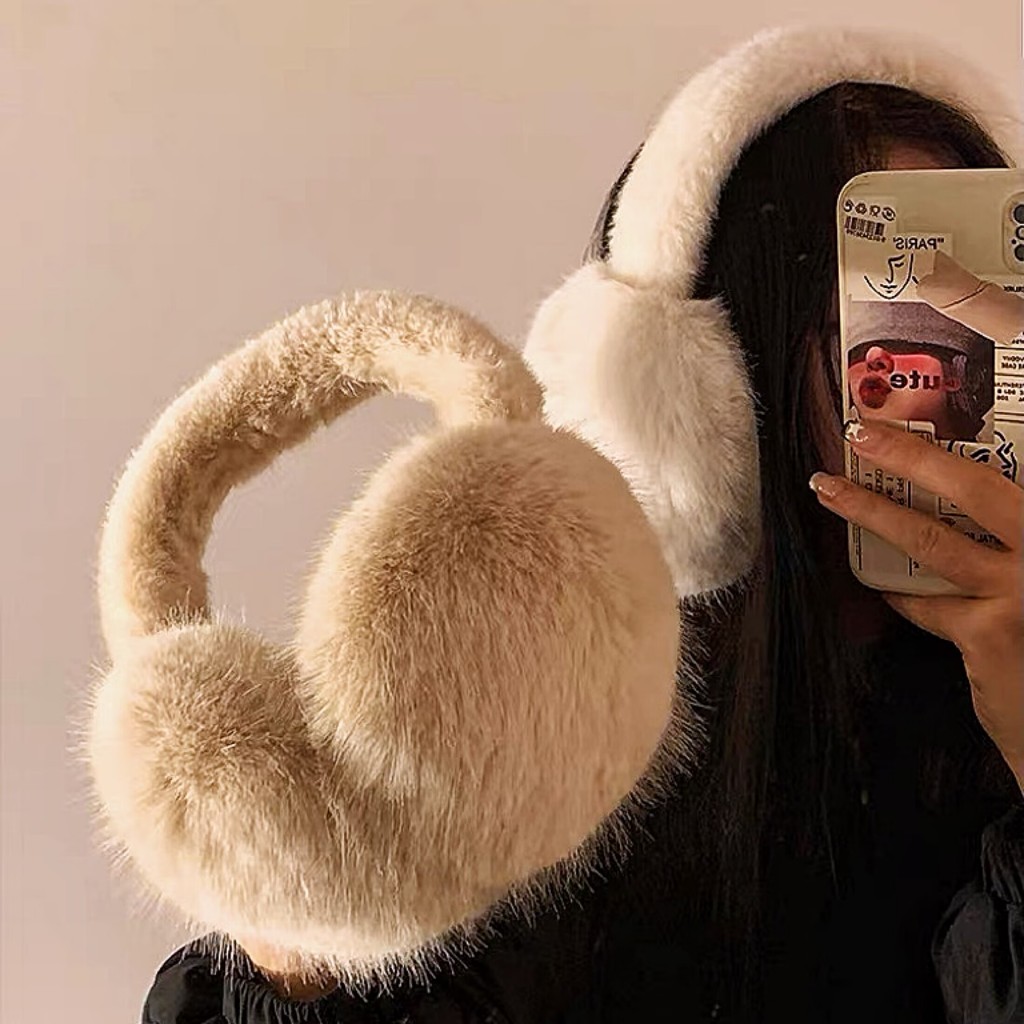 Protetores De Orelha De Pelúcia Dobráveis,6cor Acessório Térmico de Inverno