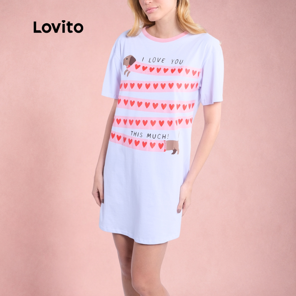 Lovito Camisola Feminina Estampada Cachorro Salsicha SDB18731903