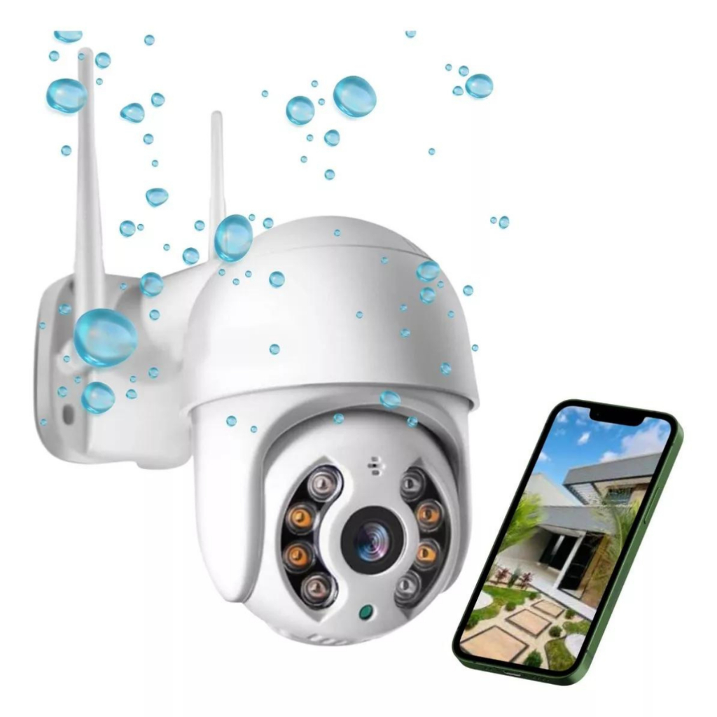 Câmera de Segurança Wi-Fi PTZ Full HD 1080p IP66 Visão Noturna ABQ-A8