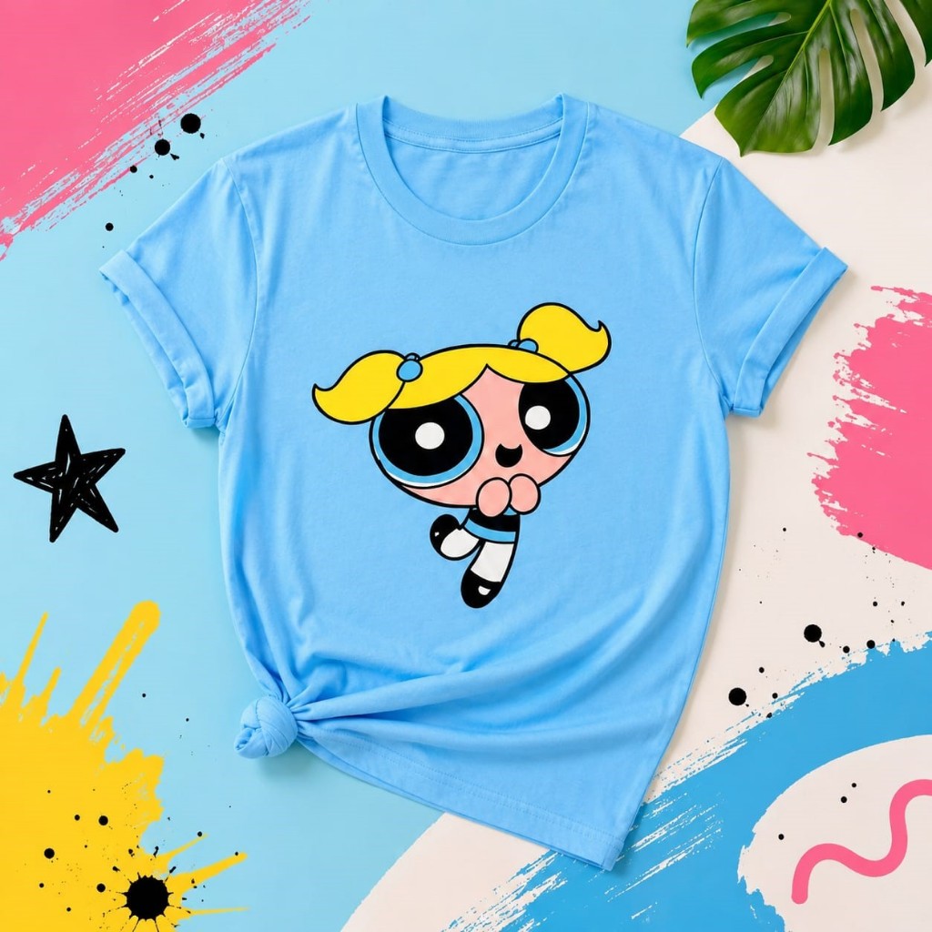 Camiseta Feminina T-Shirt Meninas Super Poderosas Lindinha Blusa Algodão Casual Moda Blogueira