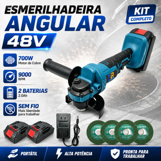 Esmerilhadeira A Bateria 4 Disco Esmerilhadeira Lixadeira 100MM /115MM48V