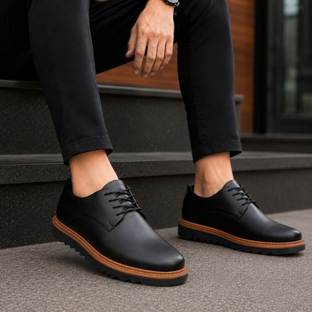 Sapato Social Masculino Esporte Fino Derby Sapatenis Sola Alta Casual