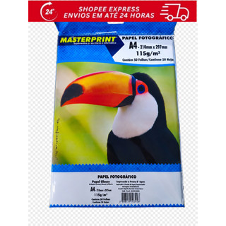 Papel Fotográfico A4 Masterprint 115g/m² Resistente à Água para Impressão