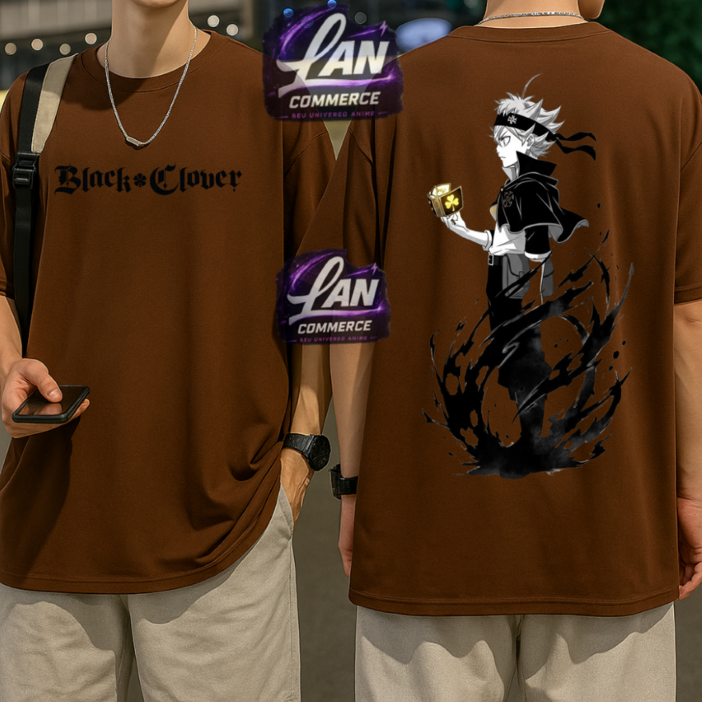 2026 Anime Black Clover Lançamento Camiseta Oversized Confortável 100% Algodão Série Mangá
