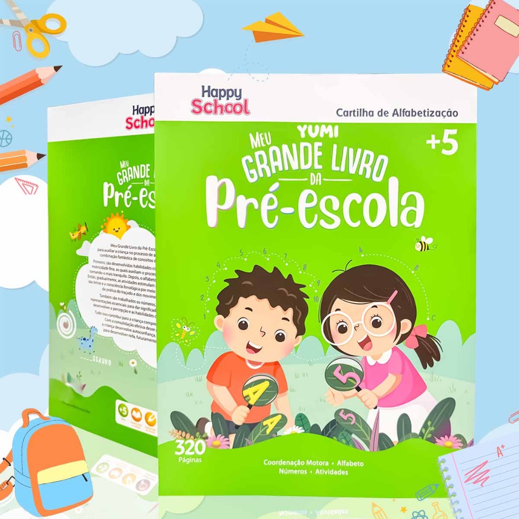 Livro Gigante Cartilha Alfabetização 5 Anos + Meu Grande Livro Da Pré-Escola Atividades Educativas