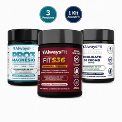 Kit Anti-Inchaço AlwaysFit | PRO3 Magnésio + Picolinato de Cromo + FitS36 | 180 Cápsulas