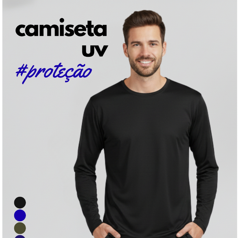 Camisa Térmica Proteção Uv 50+ Segunda Pele Camiseta Blusa Malha Fria Unissex Academia Manga Longa