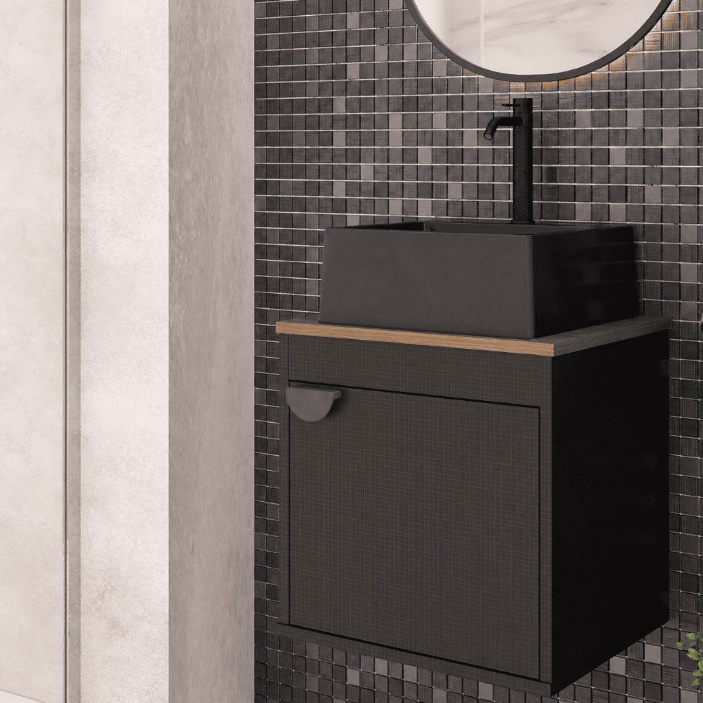 Gabinete Banheiro Armario Cuba Pia 100% Mdf - Perugia 40 cm