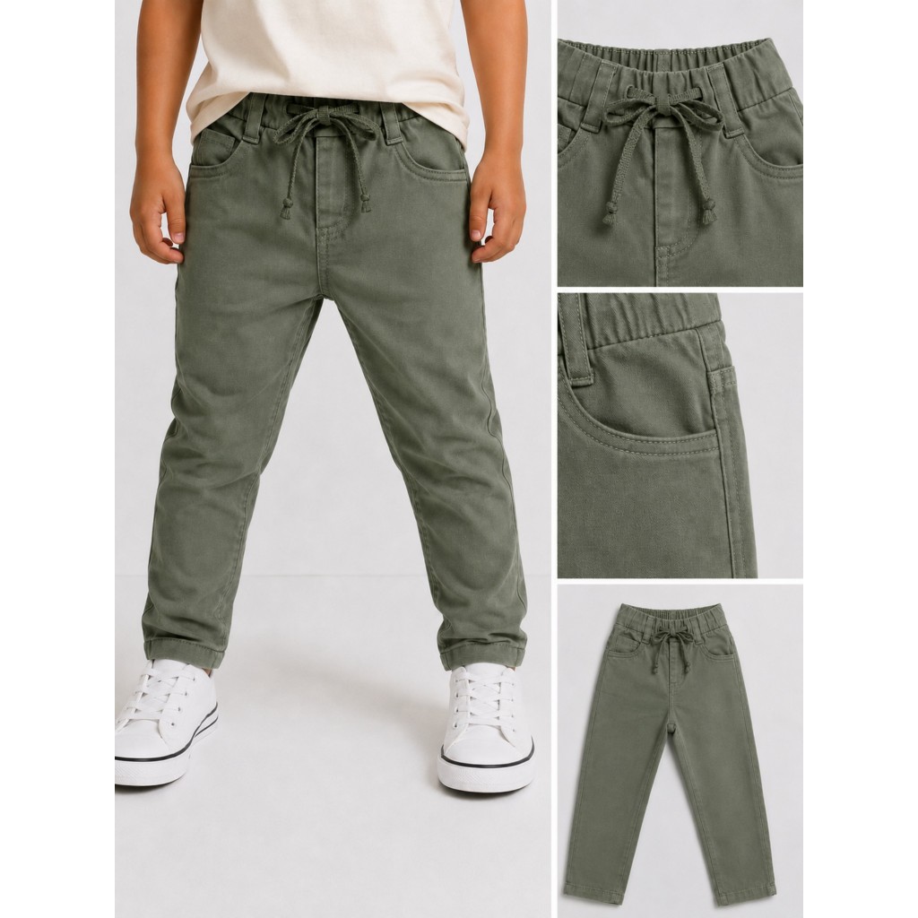 Calça Infantil Menino De Sarja c/ Elatano e Elástico no cós 1 ao 10 Calça Masculina Confortavel PREMIUM