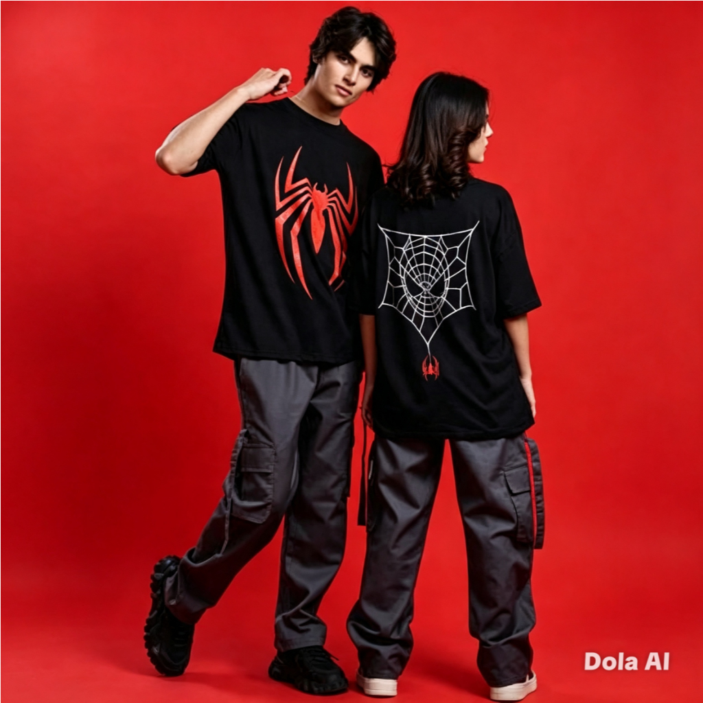 Camisetas Casal Aranha Kit 2 Peças Estilosa Para Qualquer Ocasião Namorados Friends