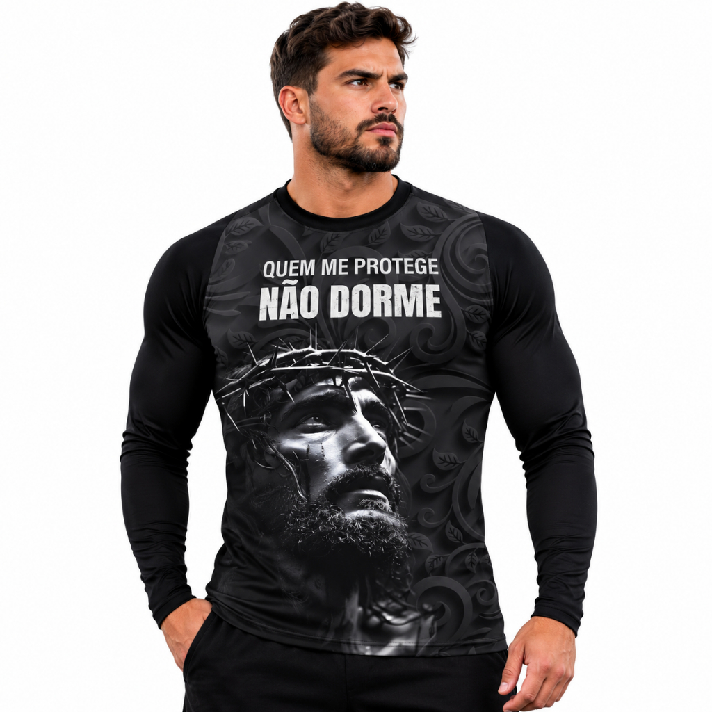 Blusa Térmica Masculina Proteção UV 50+ Manga Longa Academia Corrida