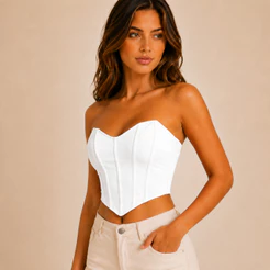Top Cropped Feminino Corset Suplex Tomara Que Caia Com Bojo