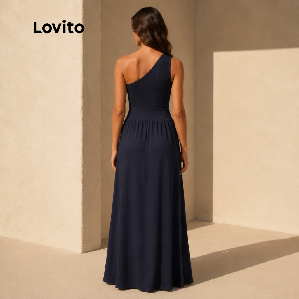 Vestido Longo Lovito Feminino Elegante Ombro Só Soltinho Verão Festa DRB844BRL874 · foto 2