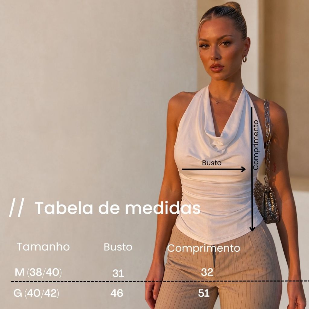 Blusinha Feminina Gola Alt Elegante Moda Feminina Blusinha Feminina Look Moderno Preto — imagem 2 de 2