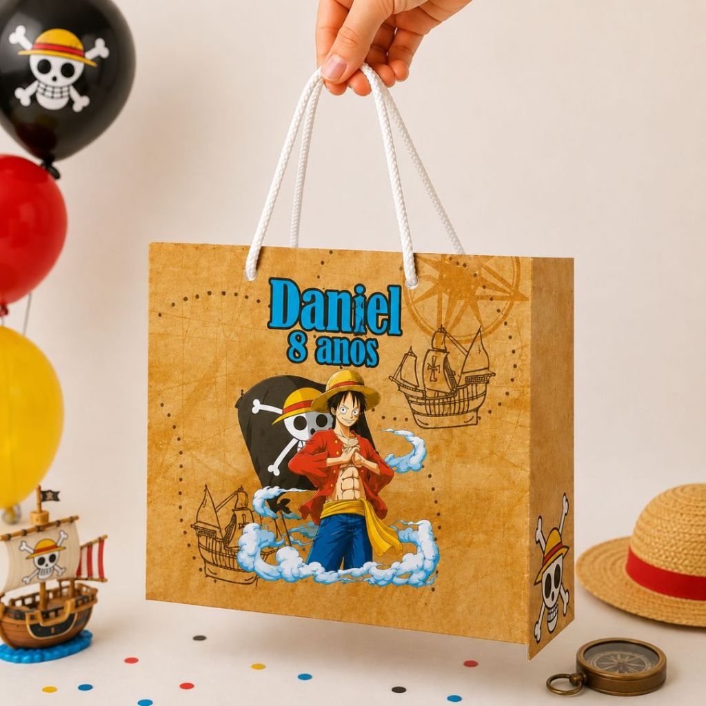 Sacolinha One Piece - Lembrancinhas - Personalizadas - Aniversario -Festa Infantil -Decoração