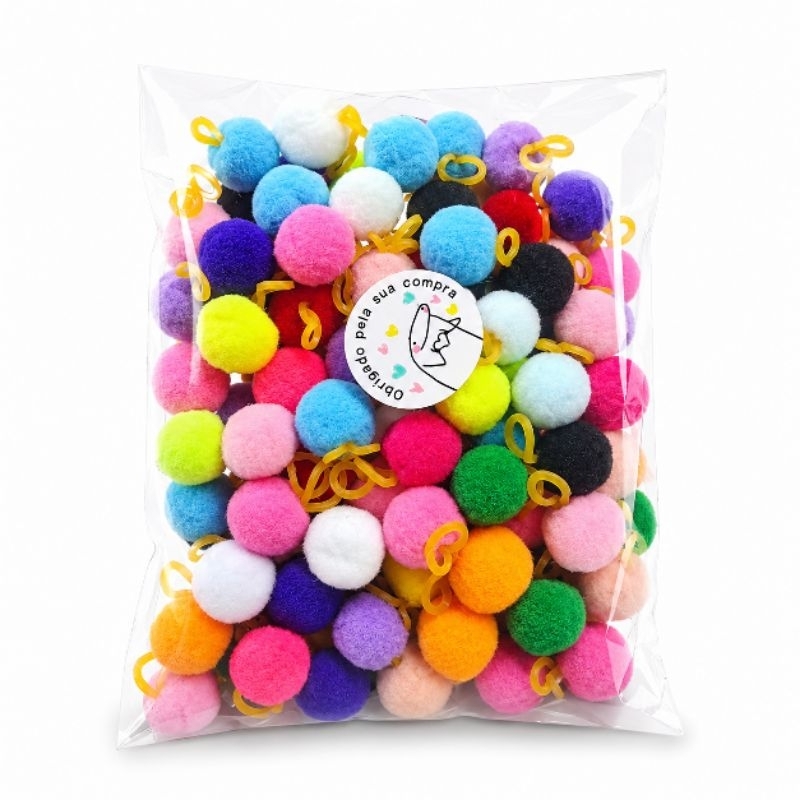 100 Laços Pet Pompom Coloridos para Cachorro Banho e Tosa Macho e Fêmea