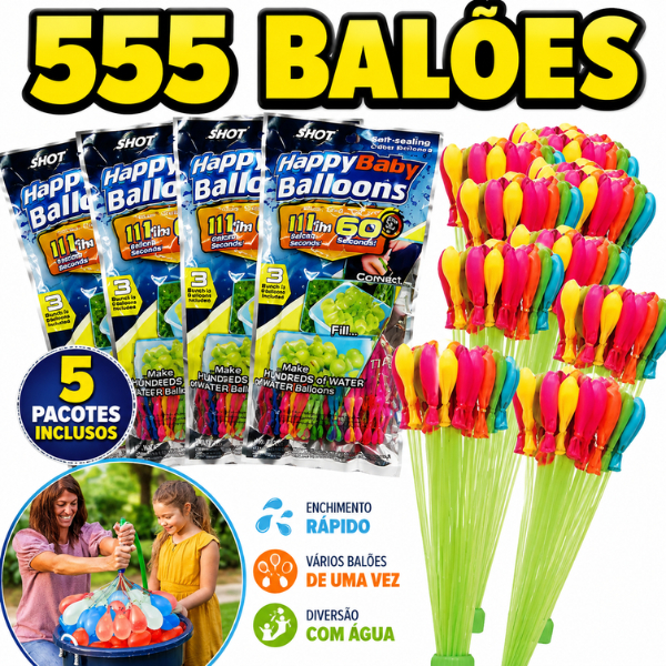 Kit Bexiga de Água Splash Ball 111/222/333/444/555 Balões