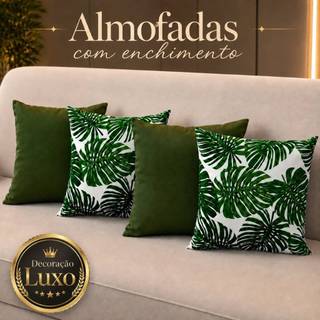 KIT c\4 ALMOFADAS DECORATIVAS CHEIAS | DECORAÇÃO ELEGANTE