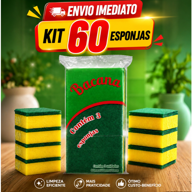 Kit  Esponjas Bucha Exata de Lavar Louça Multiuso  Resistentes para Cozinha
