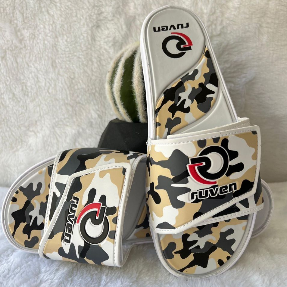 Chinelo Slide Velcro Ruven Original Papete Masculino Feminino Super Leve E Confortável Camuflado