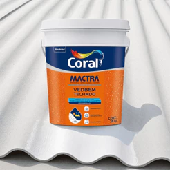 Tinta emborrachada Impermeabilizante Para Telhados e Paredes Coral Mactra Vedbem Telhado Branco 18KG