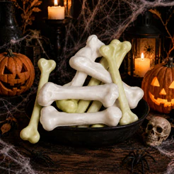 Kit Ossos Decorativos Halloween C/10 Unidades Decoração Festa Terror #PartiuFesta