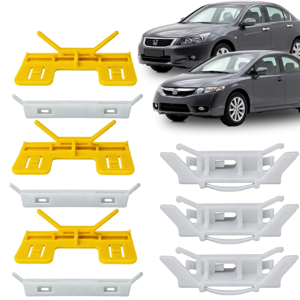 Kit 6 Grampo Presilha da Moldura Friso de Teto Compativel Com Honda Accord Civic 2007 Até 2011