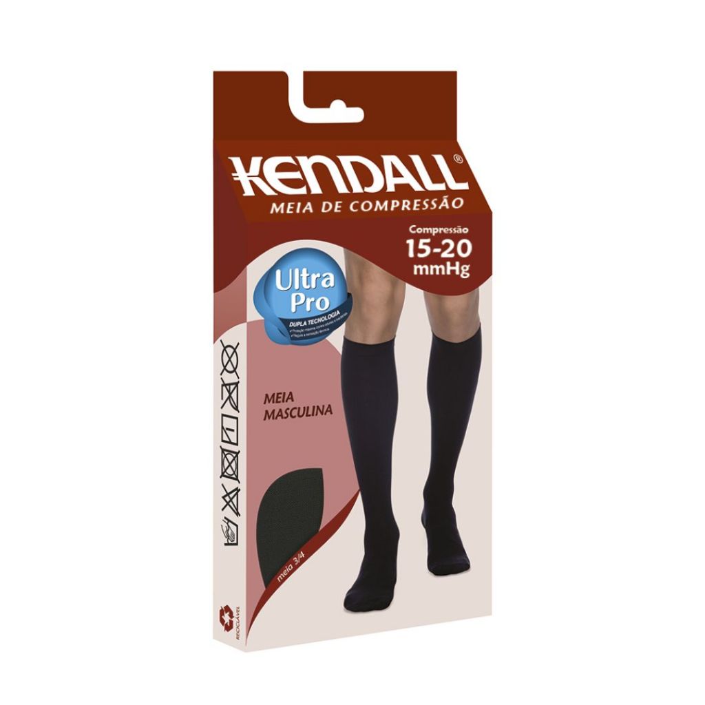 Meia Kendall 1802 Masculina 3/4 Média Compressão (15-20 mmHg)