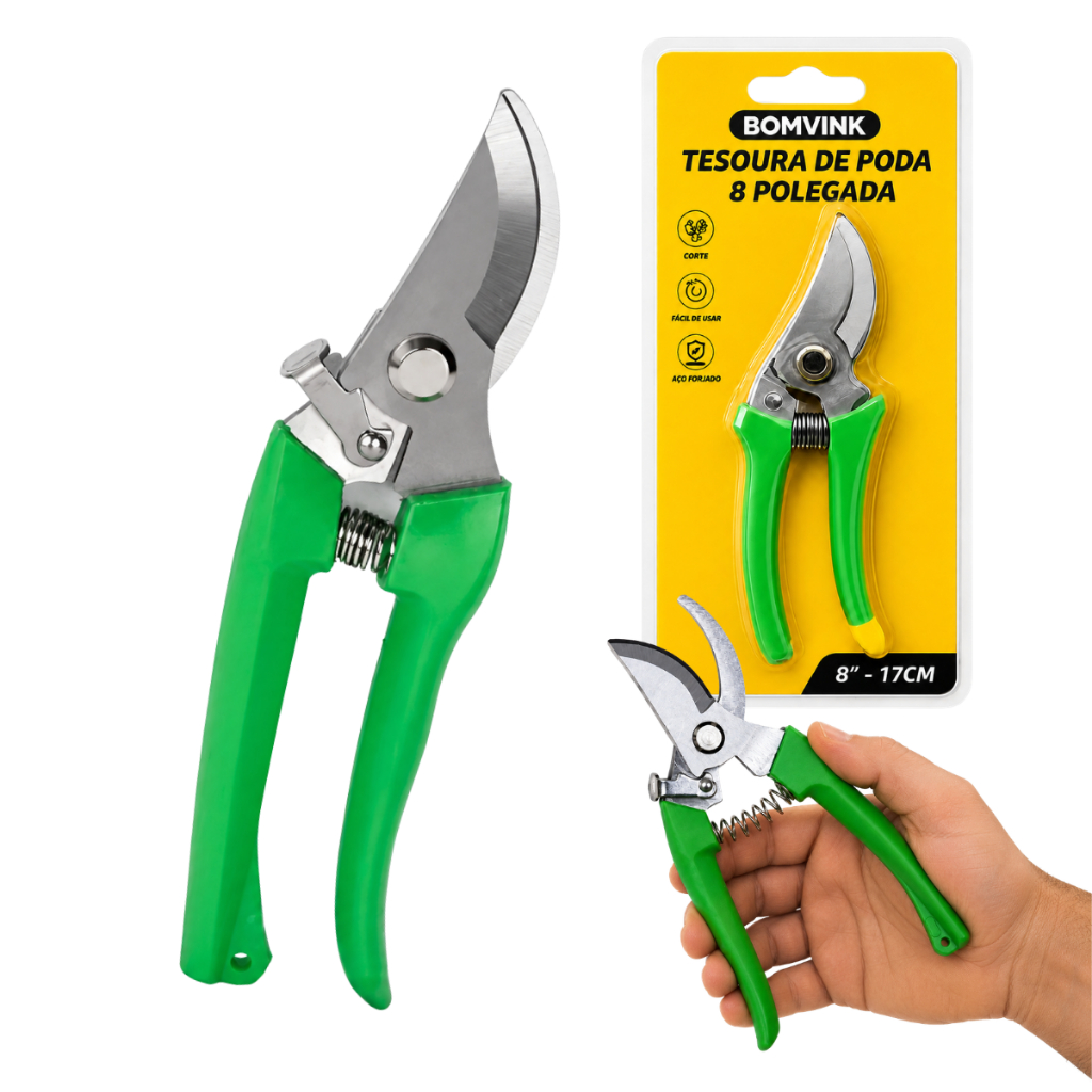 Tesoura de Ramos Poda Jardinagem Profissional 8 polegadas 17cm