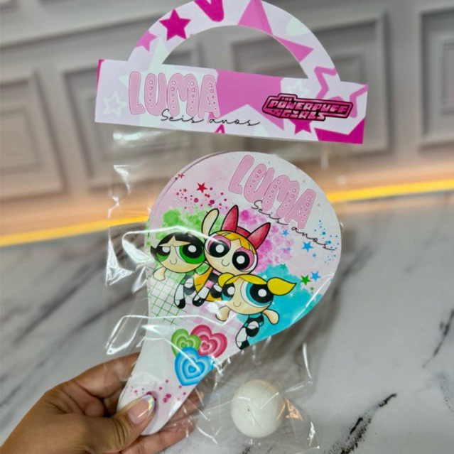 Kit Raquete Personalizada Meninas Superpoderosas | Lembrancinha Infantil