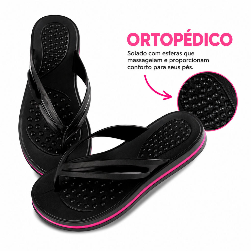 Chinelo Feminino Ortopédico Rasteirinha Confortável Antiderrapante Lançamento