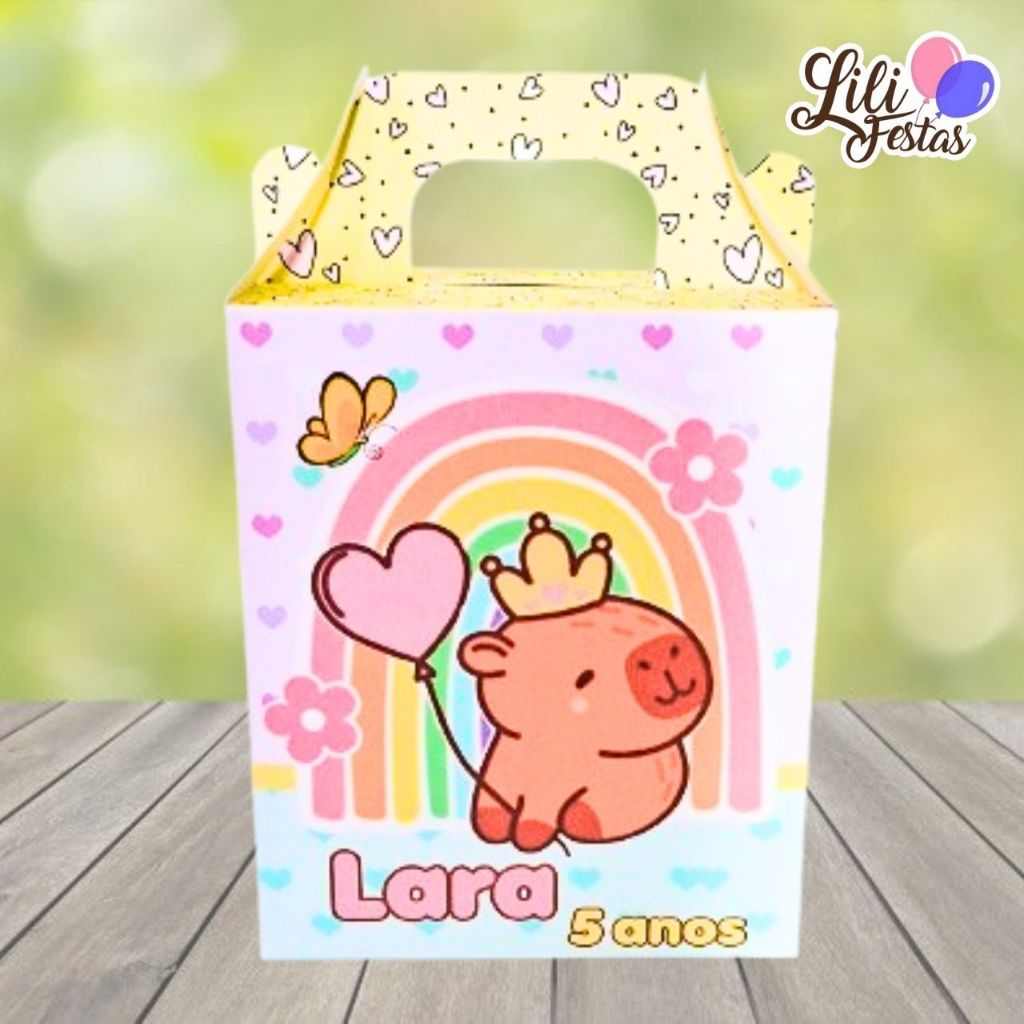 Maletinhas Capivara Personalizadas Lembrancinhas Aniversário Caixa Surpresa de Montar