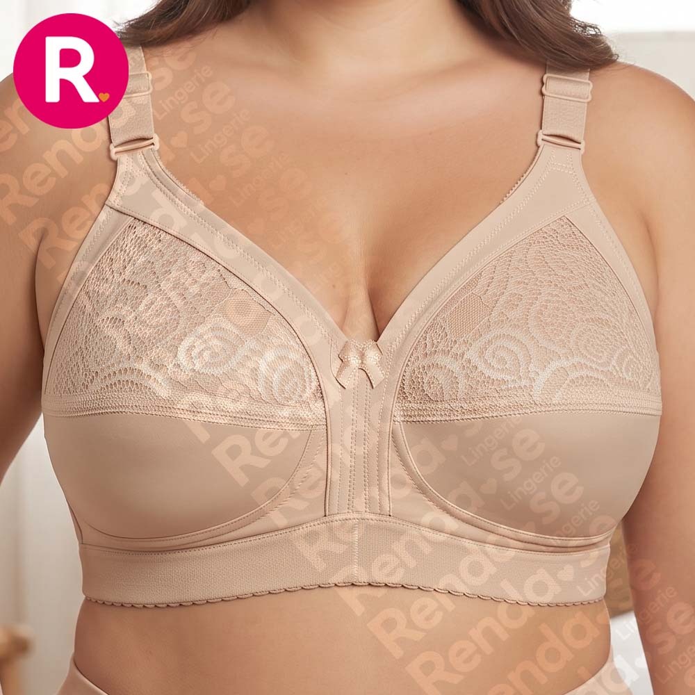 Sutiã Plus Reforçado Pala Dupla Forrado Algodão Forro Soutien Alça Larga Lingerie — imagem 2 de 2