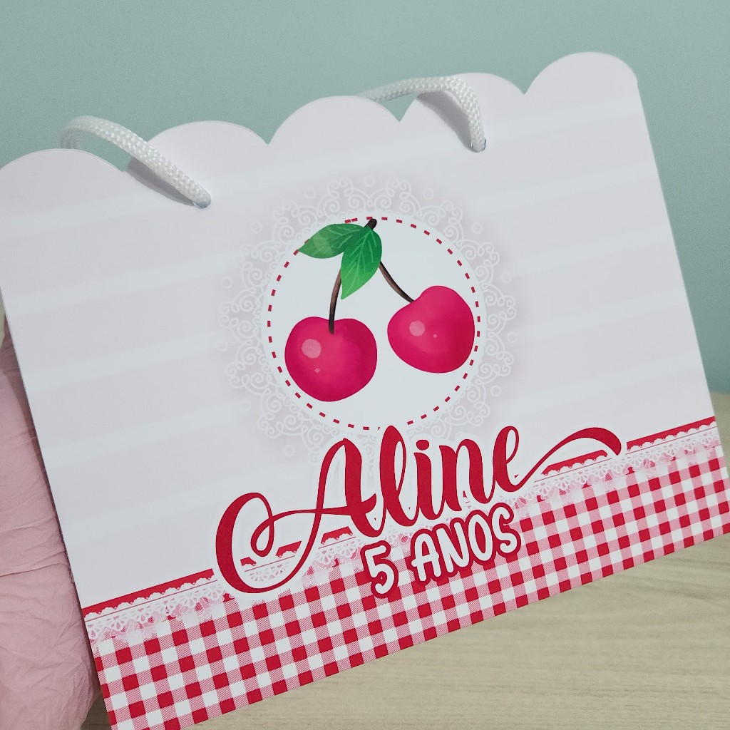 Cerejinha Kit P egue Monte Sacola Personalizada | Lembrancinha Festa Infantil - SACOLINHA SURPRESA