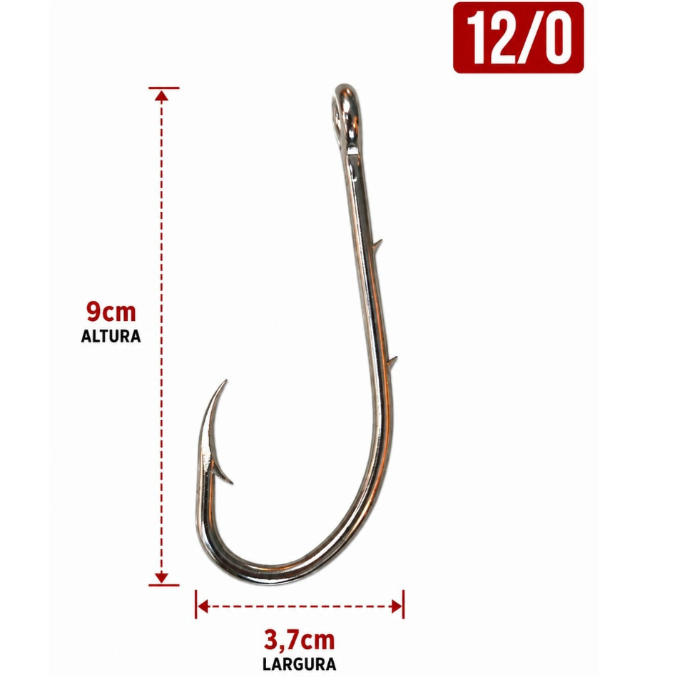 Anzol de Pesca 4330 12/0 kit 05 pcs Super Strong Marine Sports Dourado Pescaria Jau Pirarara Pintado