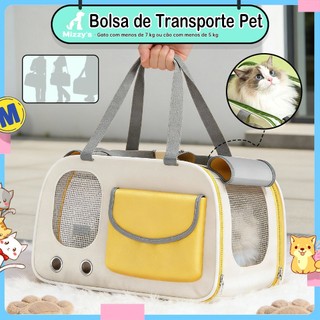 Bolsa de Transporte para Gatos até 10kg Respirável e Dobrável 45x26x28cm com Alça Ajustável