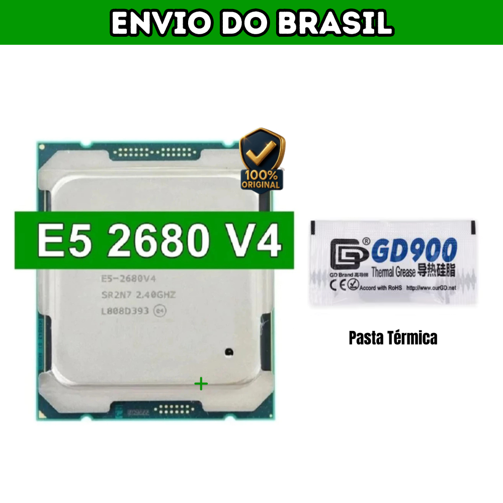 Processador Intel Xeon E5 2680 V4 | 14 Núcleos 28 Threads | Turbo 3.3GHz | Testado