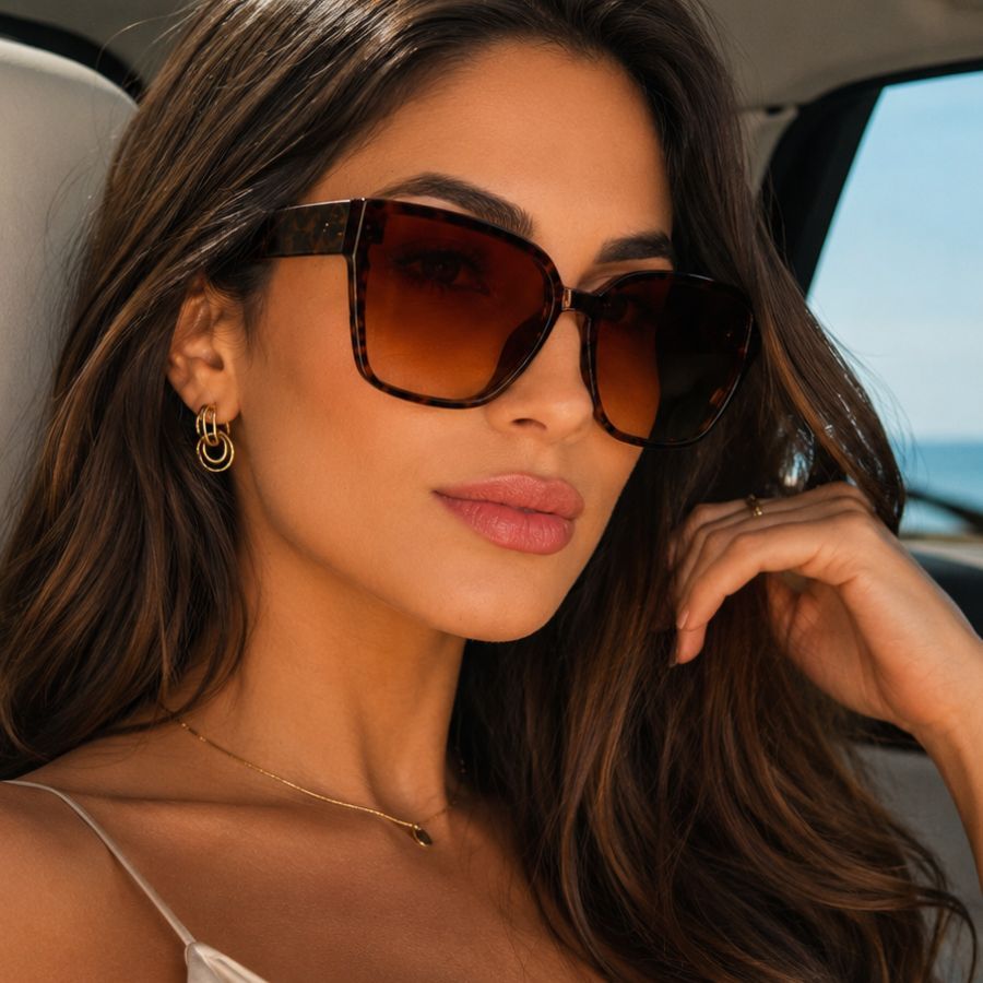 Óculos De Sol Feminino Estiloso Blogueiras Com Proteção Uv 400 Moda Praia Marca Original Seven