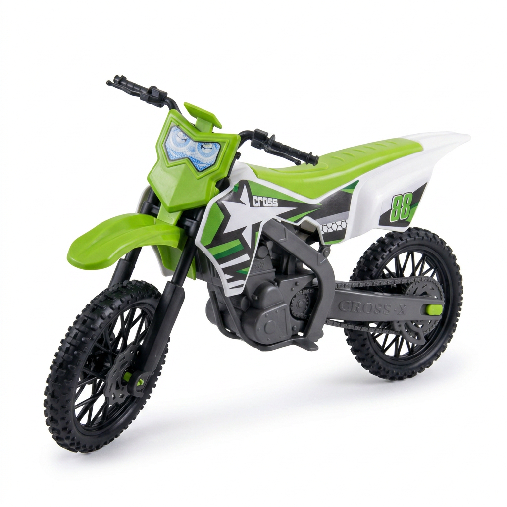 Moto Cross Brinquedo 38 cm Grande Realista e Cheia de Detalhes | Presente Menino 1 ano | QUEEN SHOP