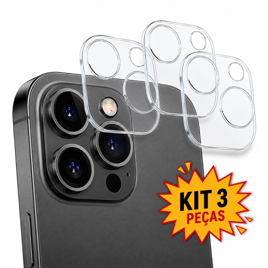 Kit 3 Peliculas IPhone Câmera Traseira Para Todos Modelos de IPhone Vidro Temperado 3D