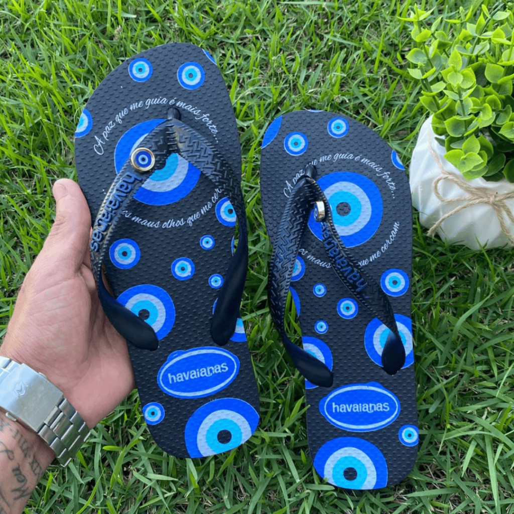 Chinelo Feminino Confortável 33-40 Estampado Correia Grossa Antiderrapante Praia Piscina Verão Casual