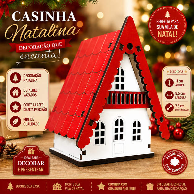 3 Mini Casinha Decoraçao Enfeite Suculentas enfeites de natal e decoração presépio de natal grande