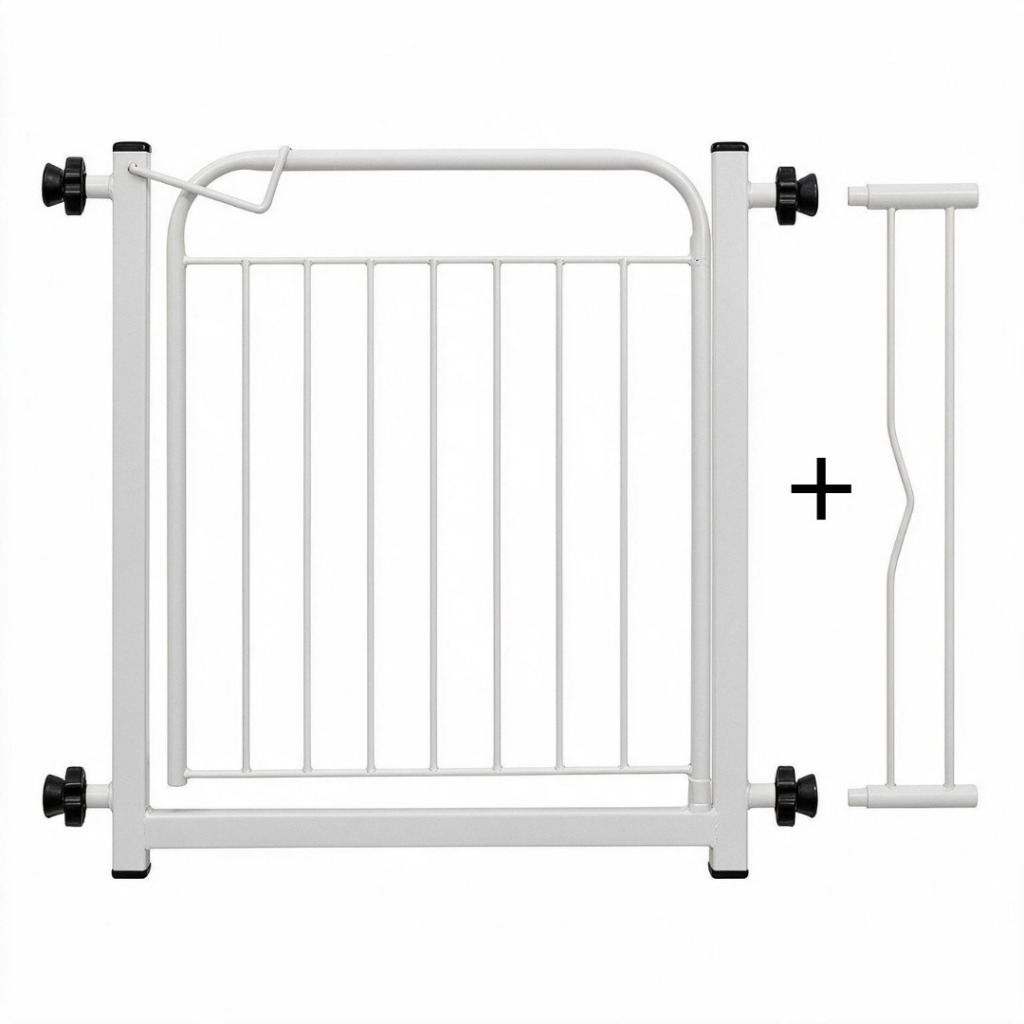 Portão Pet Grade de Proteção Cachorro Crianças 69cm a 84cm Cercado Cães Bebês Segurança com Extensor