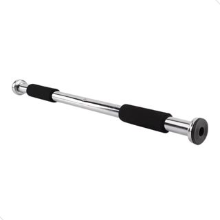Barra de Porta Ajustável 60-100cm para Exercícios Pegada Macia em Espuma Inox