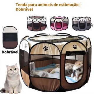 Casa para Cachorro e Gato Dobrável | Tenda Pet Portátil com Cercadinho, Gaiola para Animais de Estimação