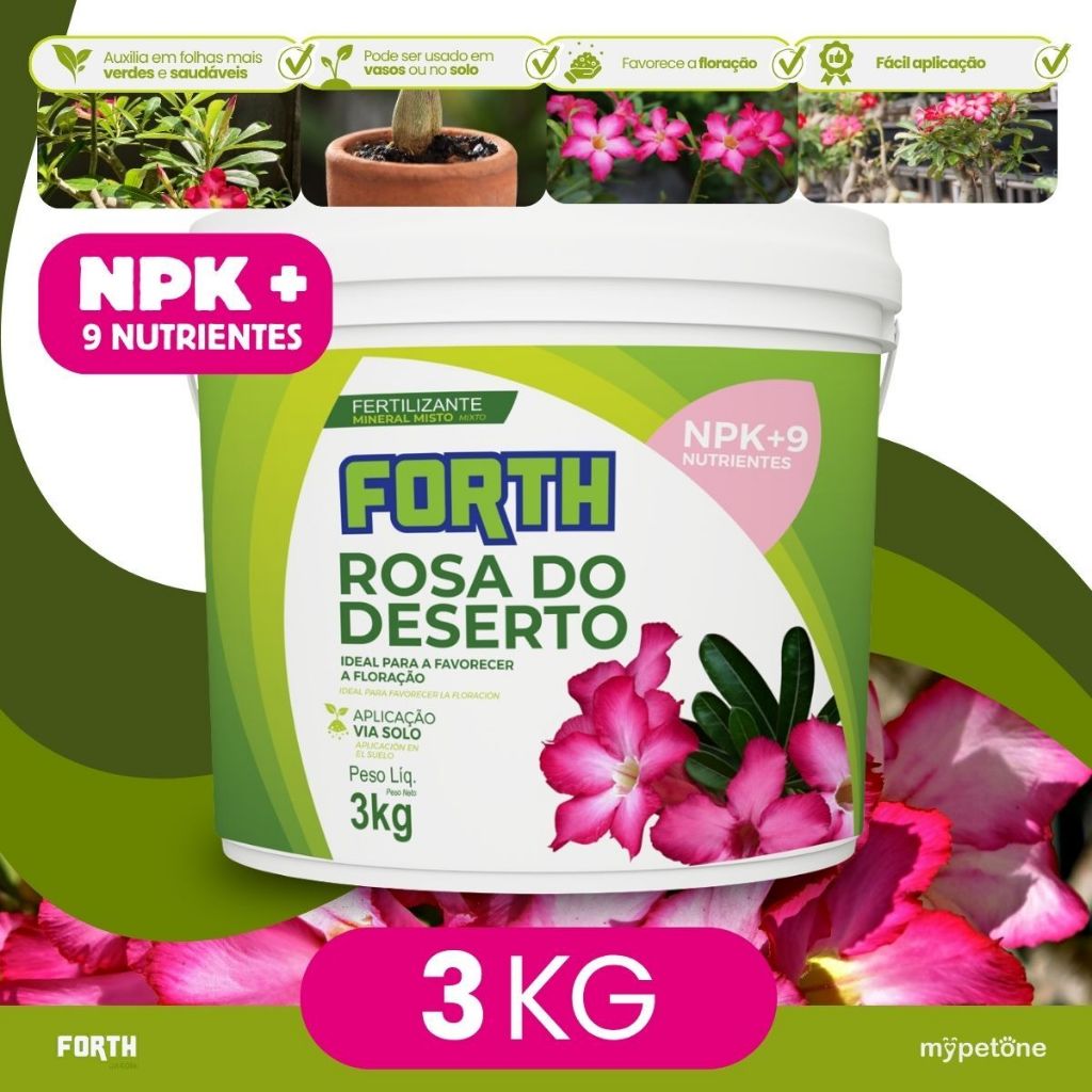 Adubo Fertilizante Forth Rosas do Deserto Balde 3kg