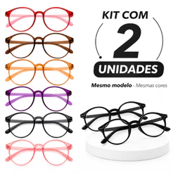 Kit com 2 Óculos Para Perto Leitura Presbiopia Celular - Unissex Leve Confortável 0.5 a 5.0 Escolha Cor