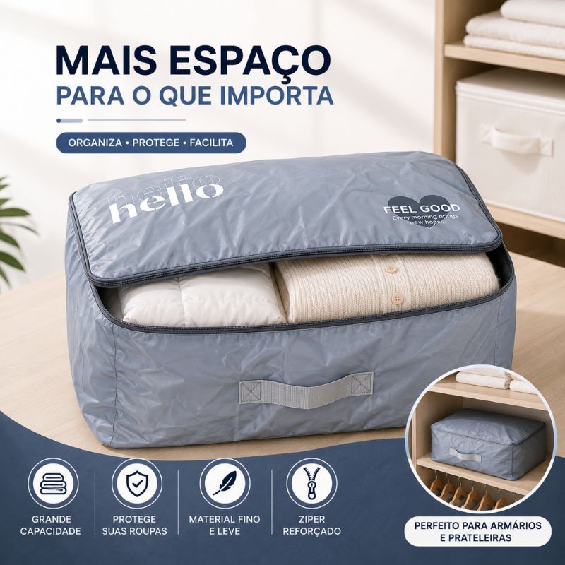 Saco de Armazenamento Grande com Compressão Sem Vácuo | Organizador de Roupa, Edredom e Cobertor
