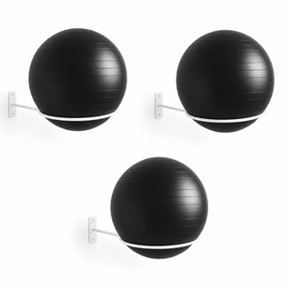 Kit 03 Suporte Bola Pilates Suiça + Parafuso E Buchas Reforçado