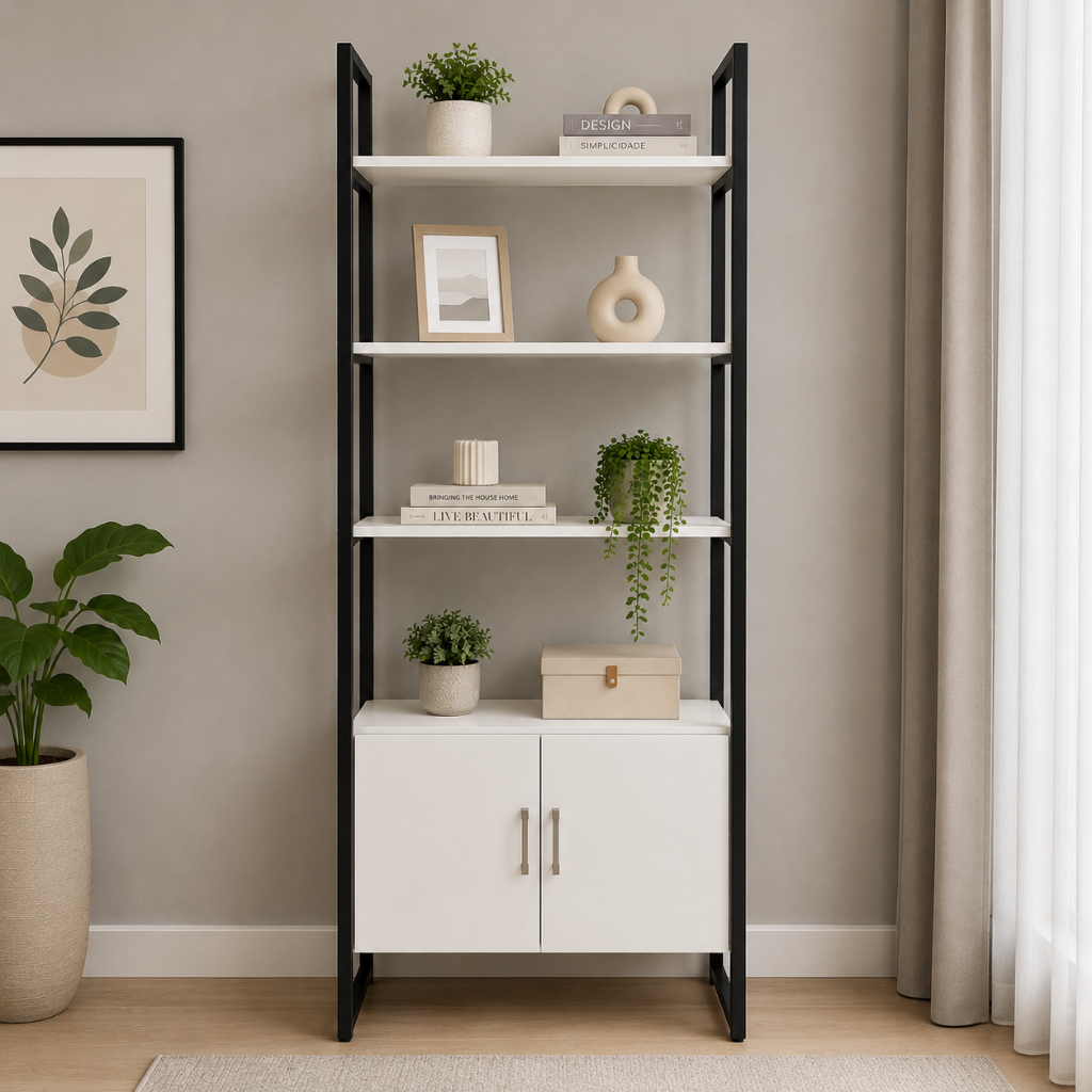 Estante Prateleira Industrial Multiuso Topázio Com 2 Portas (Várias Cores)